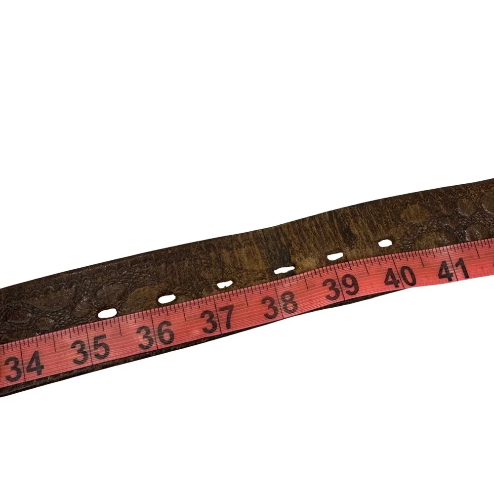 Vintage Tooled Leather Belt‎ Sz 38 Brown Western Ranchwear Americana Cowboy